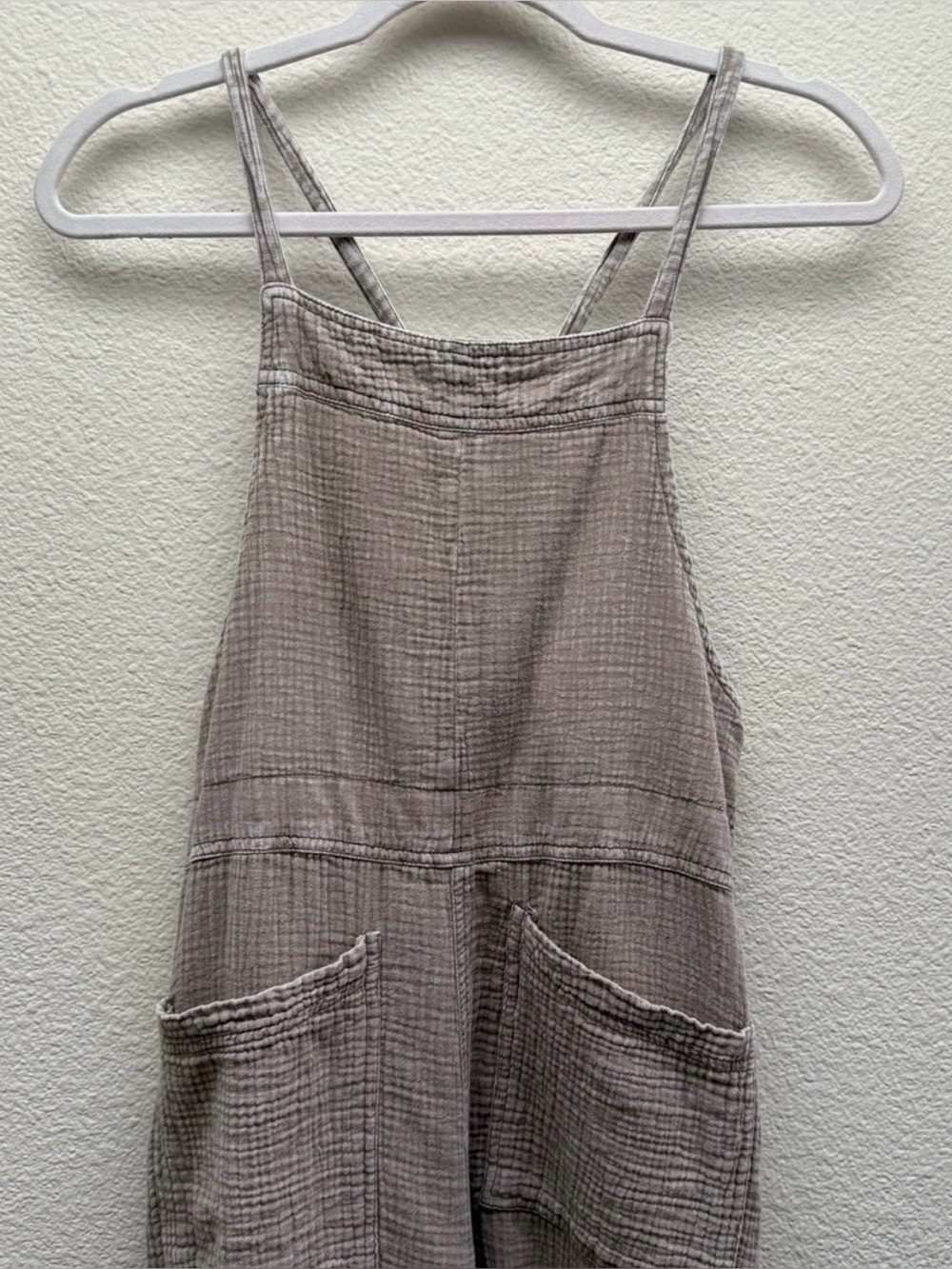 Easel Mineral Washed Gauze Overalls Jumpsuit - Picture 3 of 5